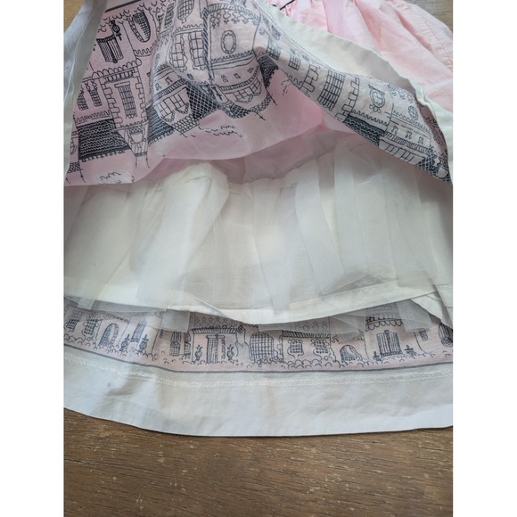 Janie and Jack Girls Rooftop Border Dress Size 5 Pink garden tea party city - Picture 6 of 8